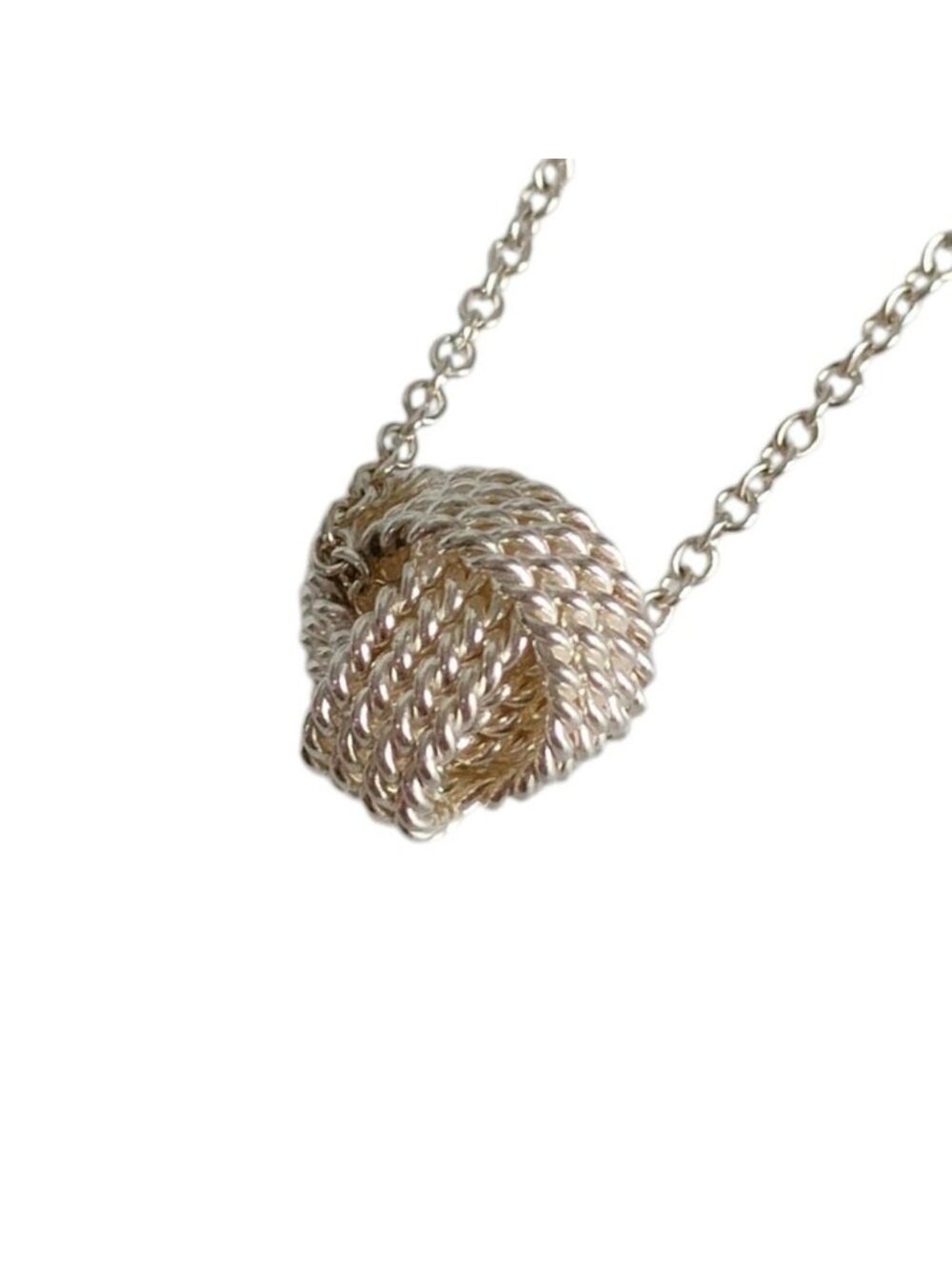Tiffany & Co Somerset Mesh Ball Chain Pendant 925 Sterling Silver